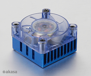 Obrzok AKASA chladi chipsetu - hlinkov - modr LED - AK-210