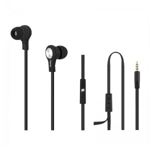 Obrzok Qoltec In-ear Headphones with microphone | Black - 
