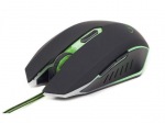 Obrázok produktu Gembird herná optická myš 2400 DPI,  6-button,  USB,  čierna so zeleným podsvietení