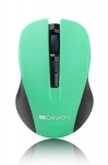 Obrzok produktu Canyon CNE-CMSW1GR,  Wireless optick my USB,  800 / 1000 / 1200 dpi,  zeleno-ierna