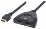 Obrzok produktu Manhattan 3-Port HDMI Switch,  3-Port,  4K@60Hz,  remote,  AC power