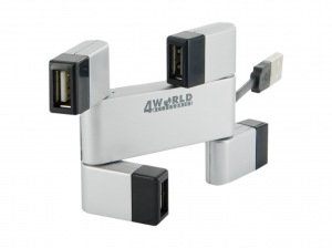 Obrzok 4World HUB Folded 4xUSB 2.0 pasivn Silver - 09195