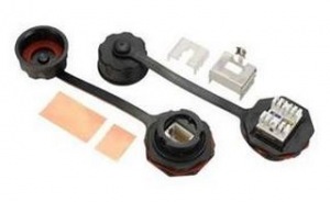 Obrzok Prmyslov zsuvkov modul CAT6 STP 1 x RJ45 IP67 - SXKJ-IN-6-STP-BK