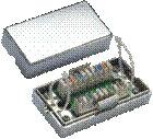 Obrázok Spojovací BOX STP Cat5e (2* zárez. pole) Silver - 