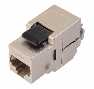 Obrzok Solarix 10G samorezny keystone Solarix CAT6A STP RJ45 - SXKJ-10G-STP-BK-SA