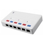 Obrzok produktu Vceportov box Solarix CAT5E UTP 6 x RJ45 bl