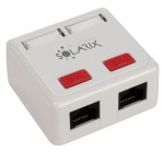 Obrzok produktu Solarix SX288-5E, zsuvka na omietku 2xRJ45, cat5e