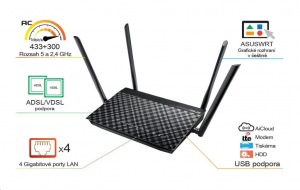 Obrzok Asus DSL-AC52U Dualband Wireless VDSL2  - DSL-AC52U