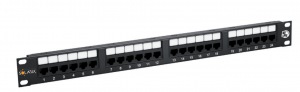 Obrzok 19" Patch panel Solarix 24xRJ45 CAT5E UTP ern 150MHz - SX24-5E-UTP-BK