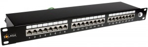 Obrzok 19" Patch panel Solarix 24 x RJ45 CAT6 STP ern - SX24-6-STP-BK