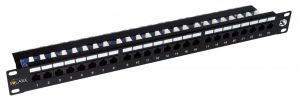 Obrzok 19" Patch panel Solarix 24 x RJ45 CAT5E UTP ern - SX24L-5E-UTP-BK