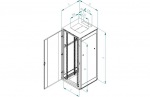 Obrzok produktu TRITON 19" rozvdza stojanov 42U / 800x800,  ed RAL7035