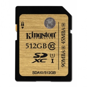 Obrzok 512 GB . SDXC karta Kingston . Class 10 UHS-I Ultimate ( r90MB  - SDA10/512GB