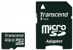 Obrzok produktu Transcend microSDHC karta, 4GB, adaptr SD