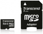 Obrzok produktu Transcend Micro SDHC karta 8GB Class 10 + Adaptr