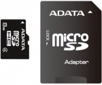 Obrzok produktu ADATA microSDHC karta, 8GB, adaptr SD