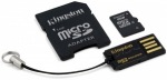 Obrzok produktu Kingston microSDHC, 8GB, adaptr SD+adaptr USB