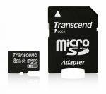 Obrázok produktu Transcend microSDHC karta, 8GB, adaptér SD