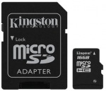 Obrzok produktu Kingston micro SDHC karta 16GB Class 4 + adaptr