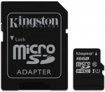 Obrzok produktu Kingston microSDHC 16GB + adaptr