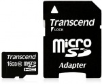 Obrázok produktu Transcend microSDHC karta,16GB, adaptér SD