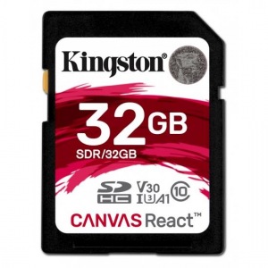 Obrzok Kingston SDHC Canvas React 32GB 100R  - SDR/32GB