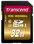 Obrzok produktu Transcend SDHC karta 32GB Class10,  UHS-I U3 (tanie / zpis: 95 / 85MB / s)