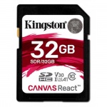 Obrzok produktu Kingston SDHC Canvas React 32GB 100R / 70W CL10 UHS-I U3 V30 A1