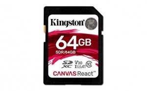 Obrzok Kingston SDXC Canvas React 64GB 100R  - SDR/64GB