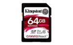 Obrzok produktu Kingston SDXC Canvas React 64GB 100R / 80W CL10 UHS-I U3 V30 A1