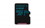 Obrzok produktu 64 GB . microSDXC karta Kingston Class U3 UHS-I V30 (r90MB / s,  w45MB / s) bez adaptra