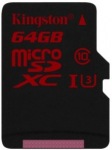 Obrzok produktu Kingston microSDXC, UHS-I U3, Class10, pamov karta 64GB (90 MB/s, 80 MB/s) 