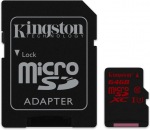 Obrzok produktu Kingston microSDXC, UHS-I U3, Class10, pamov karta 64GB (90 MB/s, 80 MB/s) + SD adaptr