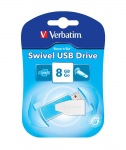 Obrzok produktu Verbatim Store n Go Swivel Series 8GB USB 2.0 flashdisk (8MB / s; 2.5MB / s),  modr