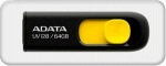 Obrázok produktu ADATA Classic UV128, USB kľúč 64GB, USB 3.0, čierno-žltý