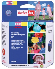 Obrzok Atrament ActiveJet AH-728 | Color | 21 ml | Refill | HP C8728A - EXPACJAHP0008