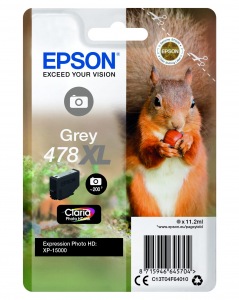 Obrzok Epson Singlepack Grey 478XL Claria Photo HD Ink - C13T04F64010