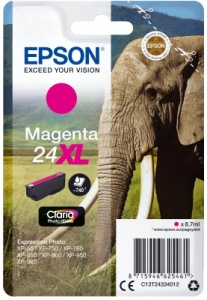Obrzok Epson Singlepack Magenta 24XL Claria Photo HD Ink - C13T24334012