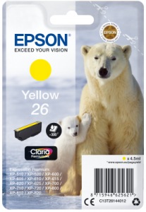 Obrzok Epson Singlepack Yellow 26 Claria Premium Ink - C13T26144012