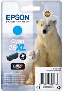 Obrzok Epson Singlepack Cyan 26XL Claria Premium Ink - C13T26324012