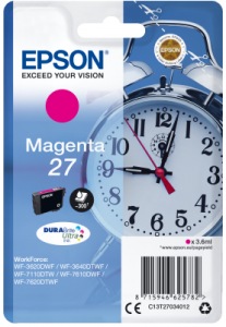 Obrzok Epson Singlepack Magenta 27 DURABrite Ultra Ink - C13T27034012