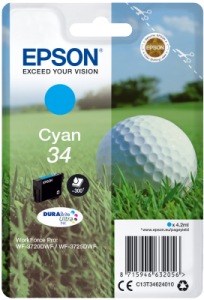 Obrzok Epson Singlepack Cyan 34 DURABrite Ultra Ink - C13T34624010