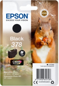 Obrzok Epson Singlepack Black 378 Claria Photo HD Ink - C13T37814010