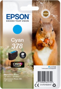 Obrzok Epson Singlepack Cyan 378 Claria Photo HD Ink - C13T37824010