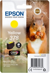 Obrzok EPSON Singlepack Yellow 378 Claria Photo HD ink - C13T37844010