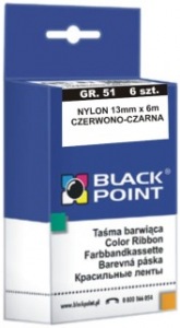 Obrzok Ribbon Black Point KBPGR51CZCZ | Red-black | 51-13mm*6m - KBPGR51CZCZ