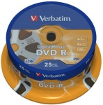 Obrzok produktu Verbatim mdium DVD-R, 4.7GB, 16x, 25ks, cake, printable