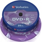 Obrzok produktu Verbatim mdium DVD+R, 4.7GB, 16x, 25ks, cake 