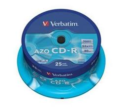 Obrázok Verbatim - CD-R  700MB  52x  Crystal  25ks v cake obale - SKVERB43352S