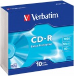 Obrázok produktu Verbatim médium CD-R/ ExtraProtection, 700MB, 80min, 52x, 10ks Slim Box